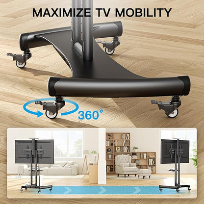 PERLESMITH Rolling TV Stand - Image 4