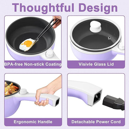 Dezin Hot Pot Electric Upgraded, Non-Stick Sauté Pan, Rapid Noodles Electric Pot - Image 7
