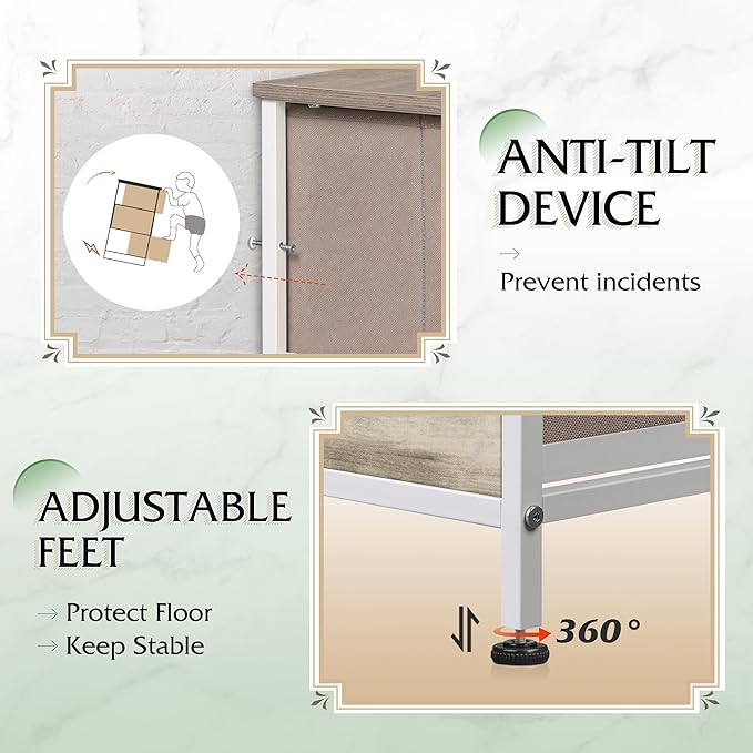 WLIVE Fabric Dresser for Bedroom, Tall Dresser - Image 7