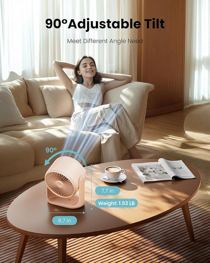 Gaiatop Desk Fan with Touch Control, 4000mAh Battery, 5 Speeds Ultra Quiet - Image 6