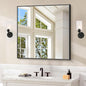 Black Bathroom Mirror for Wall, 30x30 Inch Rectangle Mirrors by Welcometocofeny