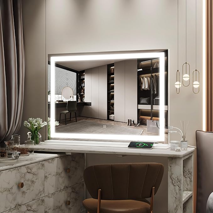ROLOVE Vanity Mirror with Lights, LED Makeup Mirror, USB Charging Port - Image 7