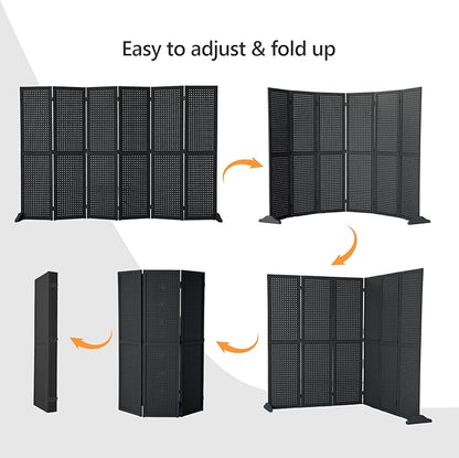 Bonnlo 4/6 Panel Pegboard Freestanding, 5 FT Portable Display Board Organizer - Image 3