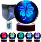 Conalisk 3D Four-Leaf Clover Crystal Ball Lamp, Lifelike 3D LED Clover Night by Conalisk