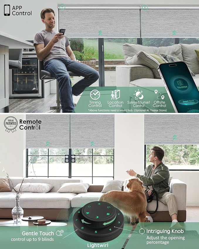 Yoolax Motorized Blinds with Remote, Automatic Window Shades Work with Alexa - Image 3