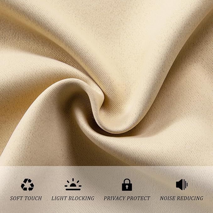 JIUZHEN Blackout Curtains for Bedroom, Sliding Glass Door Curtain 84 inches Long - Image 4