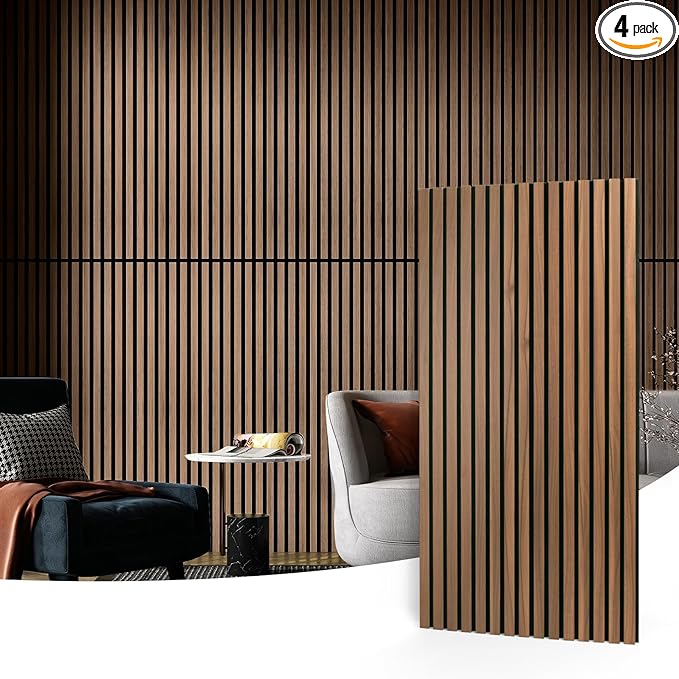 Art3d 4 Pack 47.2 x 23.6in. Wood Slat Acoustic Panels by Art3d