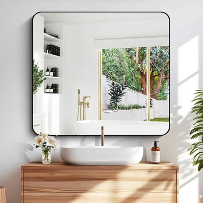 40" x 36"Bathroom Mirror, Matte Black Wall Mirror - Image 4
