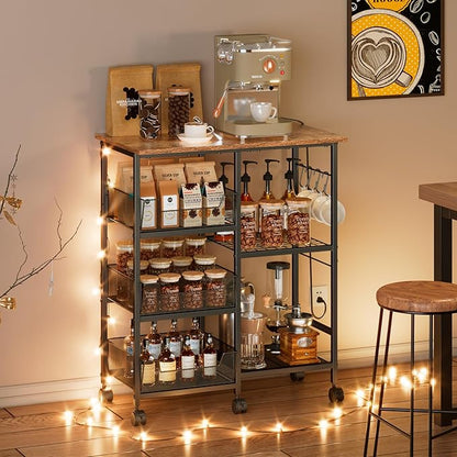 Rolling Kitchen Storage Microwave Cart, Kitchen Island - Image 7