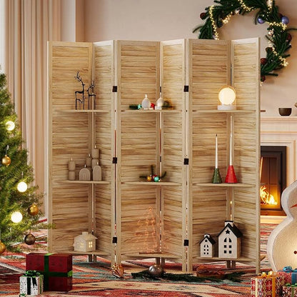 Partition Room Dividers, Folding Wood Privacy Screen - Image 8