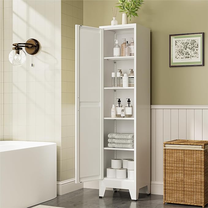 COFaR 67" Tall Pantry Cabinet, Slim Freestanding Cupboard by COFAR