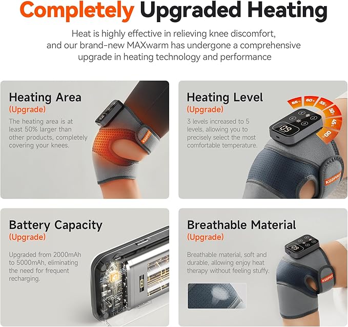 Cordless Knee Massager with Heat Vibration - Image 9