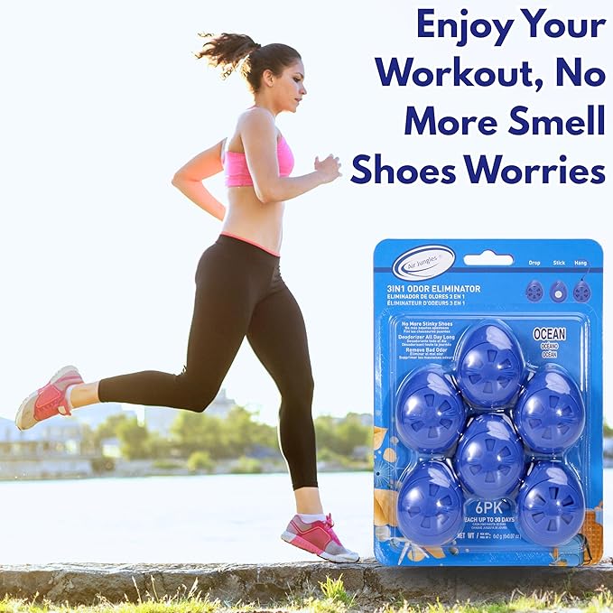 Air Jungles Shoe Deodorizer Balls 12 Ct, Ocean Scent, Odor Remover Balls - Image 6