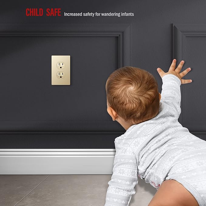 ENERLITES Elite Series Duplex Outlet Receptacle Cover, Screwless Wall Plate - Image 4