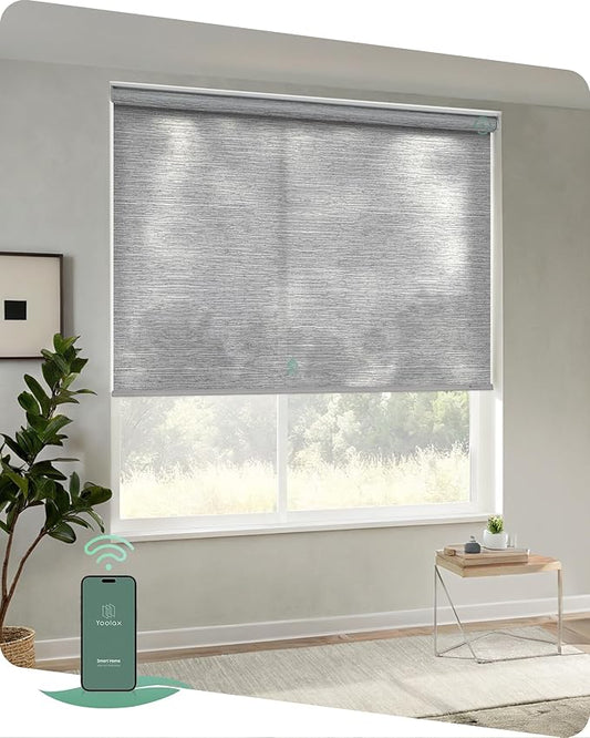 Yoolax Motorized Blinds App Control, Light Filtering Motorized Shades by Yoolax