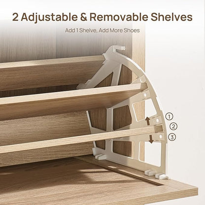SICOTAS Rattan Shoe Storage Cabinet - Image 3