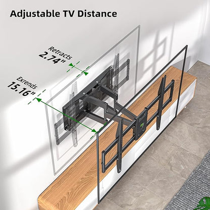 Full Motion TV Wall Mount for Most 37"-84" Flat Screen TV, Swivel or Tilt TV - Image 2