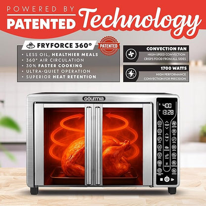 Gourmia French Door Air Fryer – 25 Qt Large Capacity Convection Oven, Fryfroce - Image 3