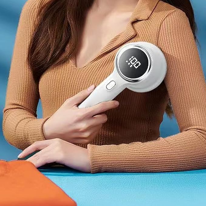 Electric Fabric Shaver with Digital Display, 6-Blade Lint Remover Machine - Image 4