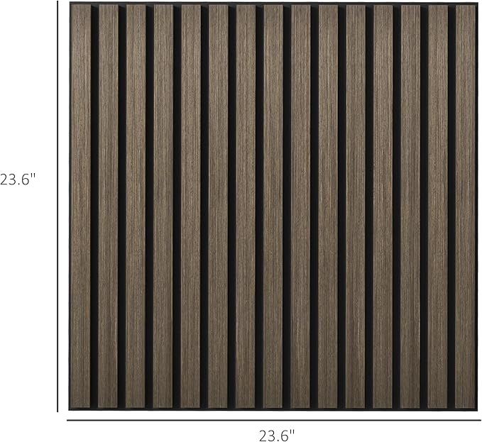 HOMCOM 4 Pack 3D Faux Wood Wall Panels, Wood Slat Wall Panels - Image 7