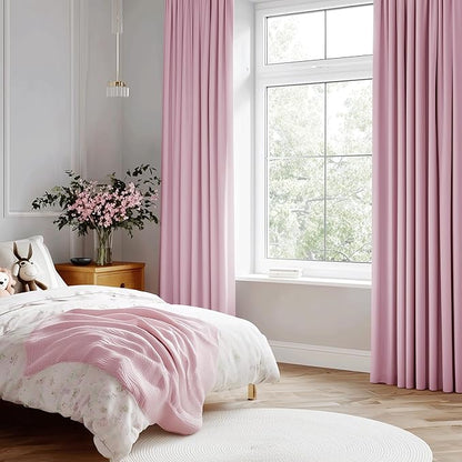 Beauoop Pink 100% Blackout Curtains 63 Inch Long 2 Panels - Image 5