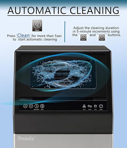 Commercial Ice Maker Machine, 100lbs/24H Stainless Steel 45pcs Under Counter - Image 5