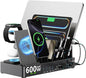 600w Charging Station for Multiple Devices, 15 in 1 Wireless Charging Station by SAIPKYGS