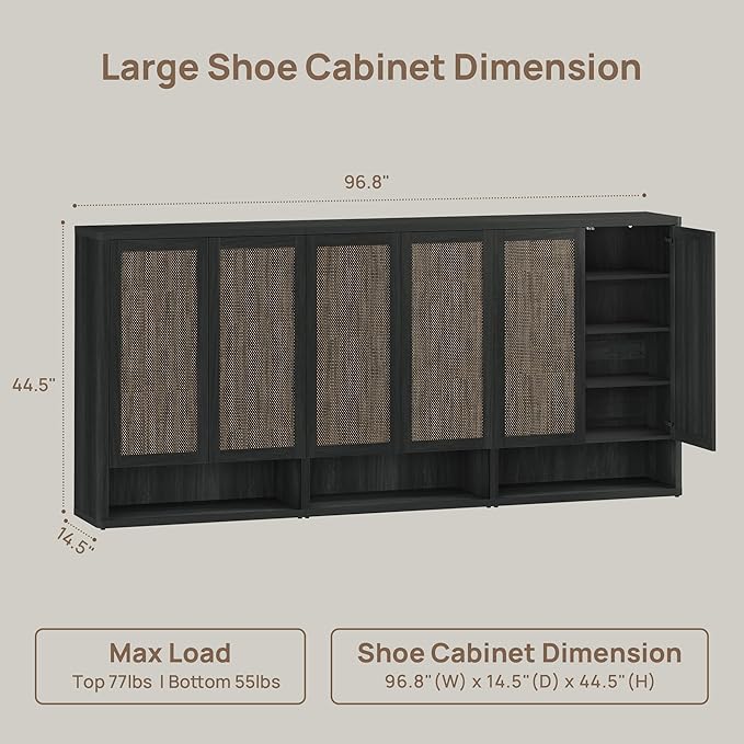 SICOTAS Rattan Shoe Storage Cabinet - Image 2