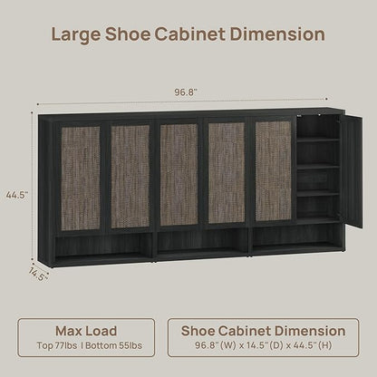 SICOTAS Rattan Shoe Storage Cabinet - Image 2