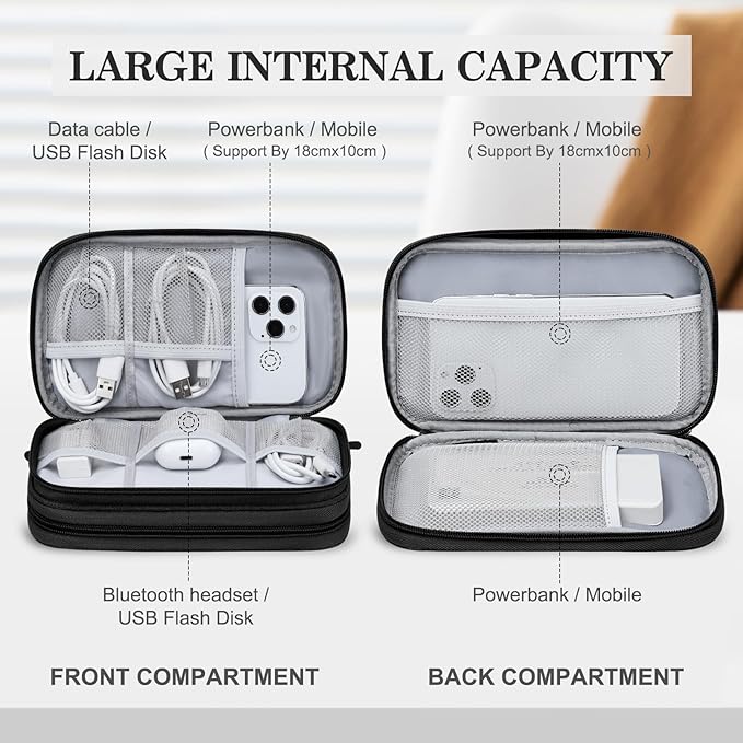 FYY Electronic Organizer, Travel Cable Organizer Bag Pouch Electronic - Image 3