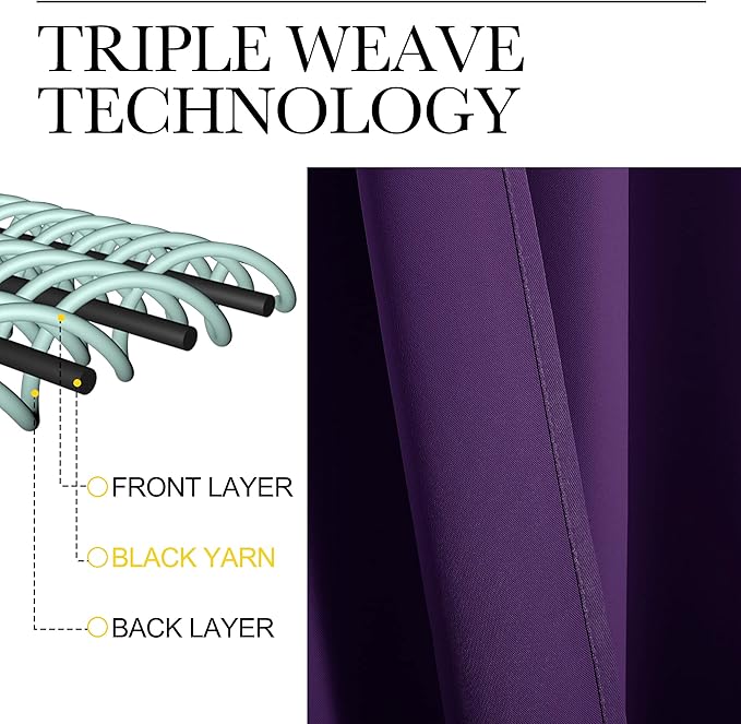 NICETOWN RV Blackout Curtains for Camper Windows, Royal Purple, Kitchen Curtains - Image 3