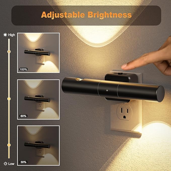 JandCase LED Night Light, Modern Rotating Night Lights Plug into Wall, Soft - Image 2