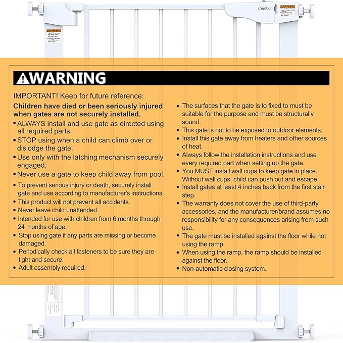 Cumbor 36" Extra Tall Baby Gate - Image 8