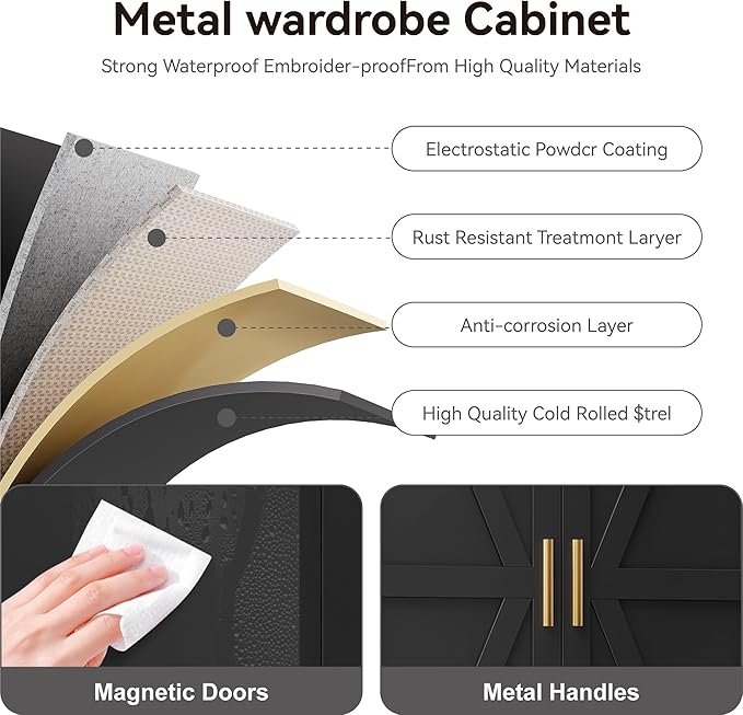 Metal Pantry Storage Cabinet, Microwave Stand - Image 7