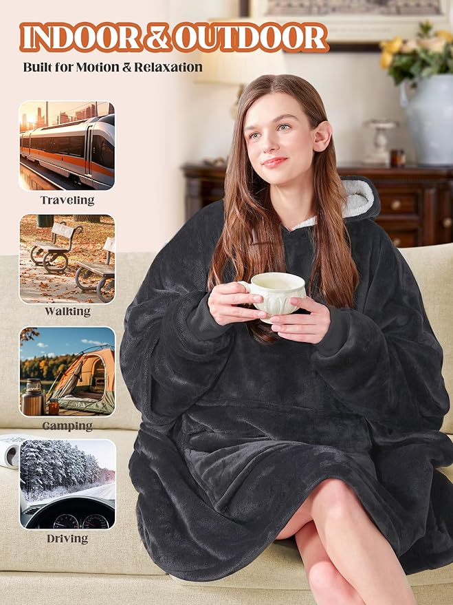 MAXEVE Heated Wearable Blanket Hoodie - Image 7