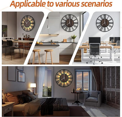 LEIKE Large Wall Clocks with Night Light Battery Operated, Silent Non Ticking - Image 6