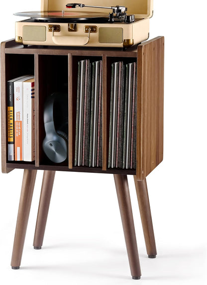 2bhome wooden record player stand, vinyl record storage, main product view