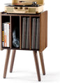 2bhome wooden record player stand, vinyl record storage, main product view