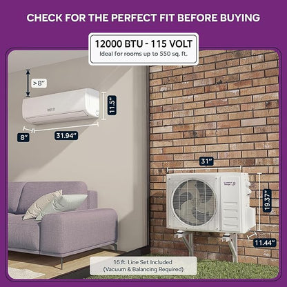 Energy-Saving 12000 BTU Minisplit Systems 110V – 20.5 SEER, Pre-Charged - Image 9