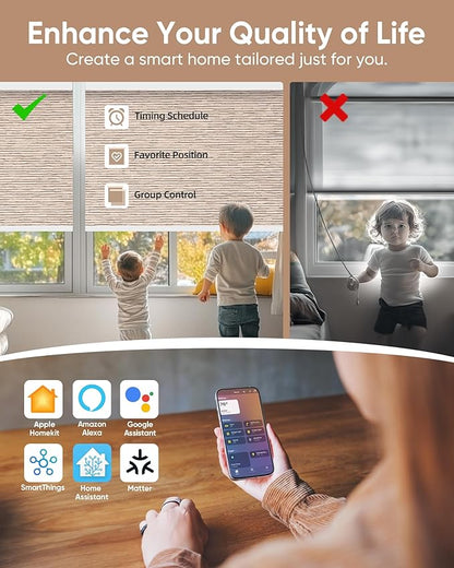 Kincmo Motorized Blinds with Remote, 100% Blackout Motorized Roller Shades Work - Image 3