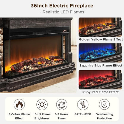 OKD 52 Inch Electric Fireplace - Image 3