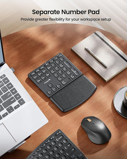 ProtoArc Ergonomic Keyboard Mouse, EKM04 2.4GHz USB Wireless Ergo Keyboard - Image 7
