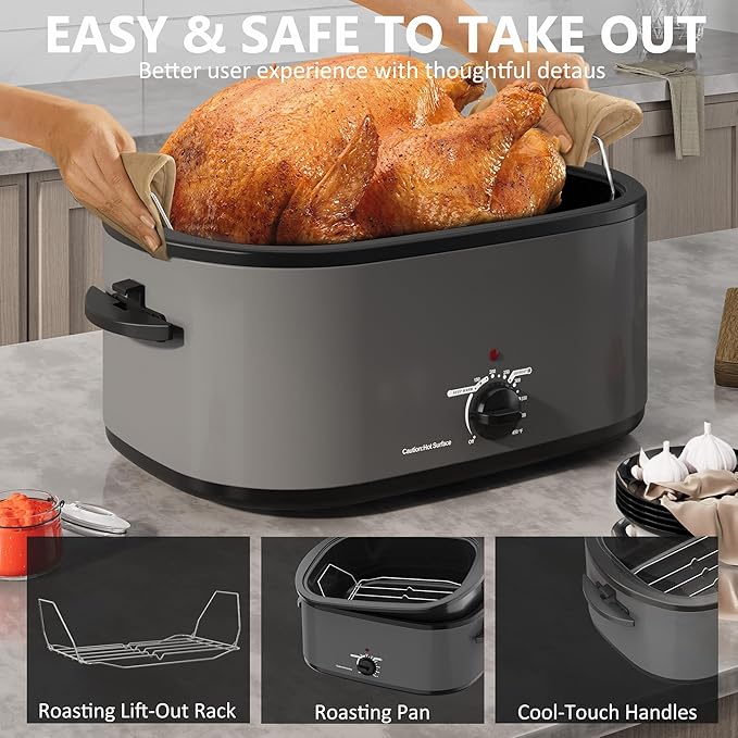 SUNVIVIPRO Roaster Oven 28 Quart, Electric Turkey Roaster - Image 5