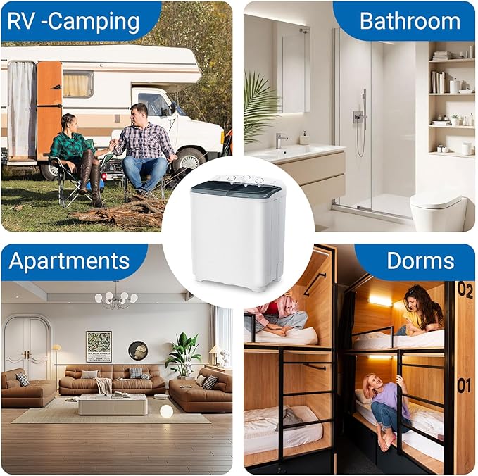 32 lbs Compact Mini Twin Tub Washing Machine - Image 7
