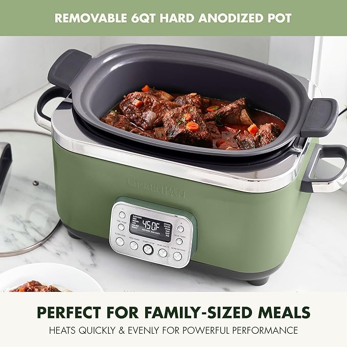 GreenPan Elite 14-in-1 Nonstick 6QT Electric Slow Cooker, PFAS-Free Ceramic - Image 3