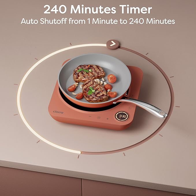 CIARRA CATIH1A-O Portable Induction Cooktop, Slim Single Electric Countertop - Image 5