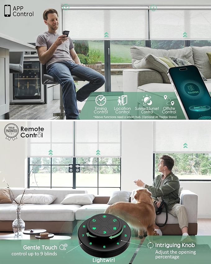 Yoolax Motorized Solar Shades, Flame Resistat Smart Blinds - Image 3