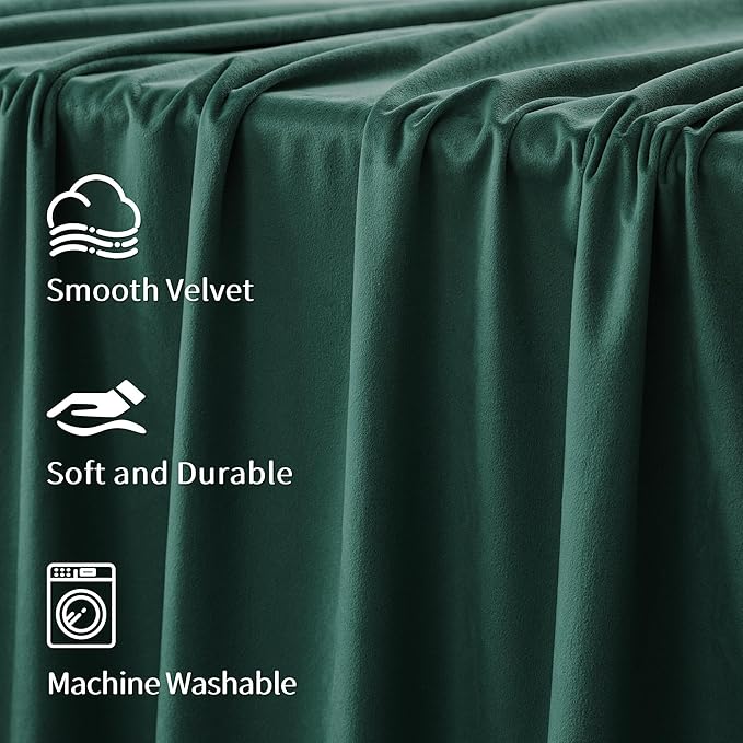 FMFUNCTEX Velvet Curtains Emerald Green Thermal Insulated Curtains - Image 8