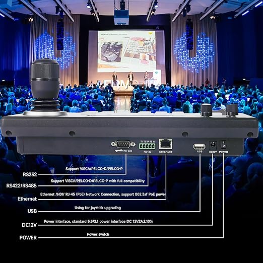 iuZee PTZ Camera Controller 4D Joystick PoE IP PTZ Keyboard - Image 6