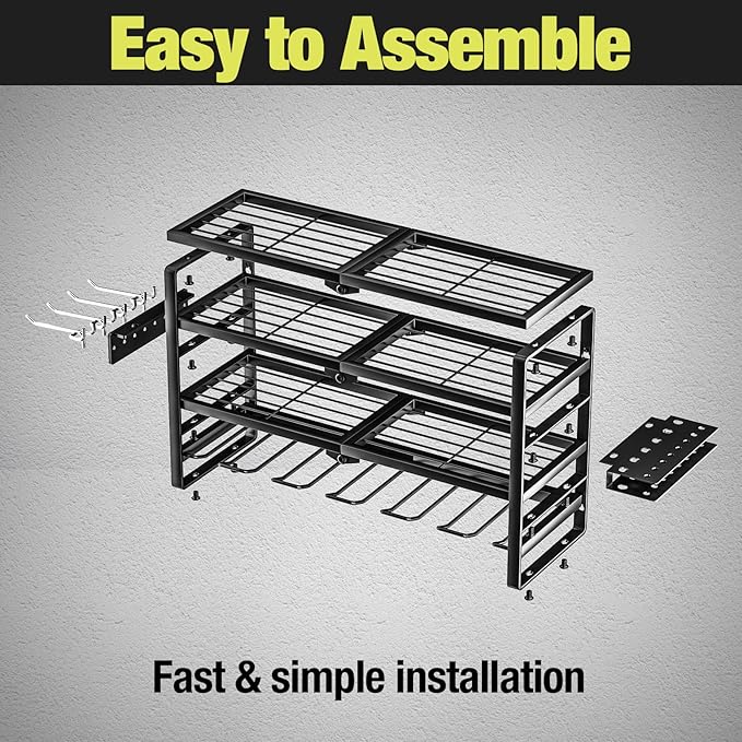 4 Layer Power Tool Organizer Wall Mount, Battery Tools Holder - Image 3